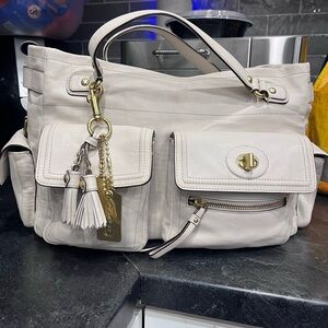Coach Cream Leather Satchel